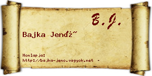 Bajka Jenő névjegykártya