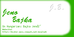 jeno bajka business card